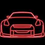 Digital Illustration Car Outline Glow