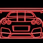 Digital Illustration Car Outline Glow