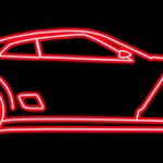 Digital Illustration Car Outline Glow